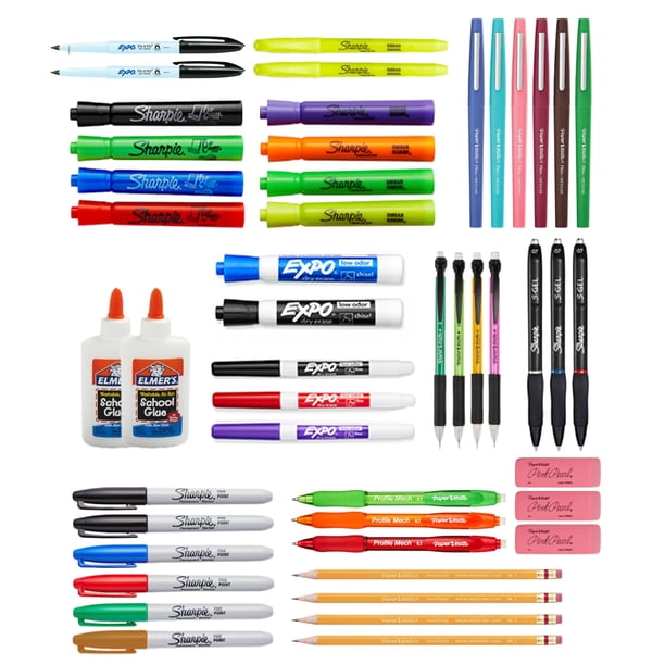 Paquete variado de material escolar Sharpie, paquete BTS Teacher Pack Expo Paper Mate Elmer's, barra