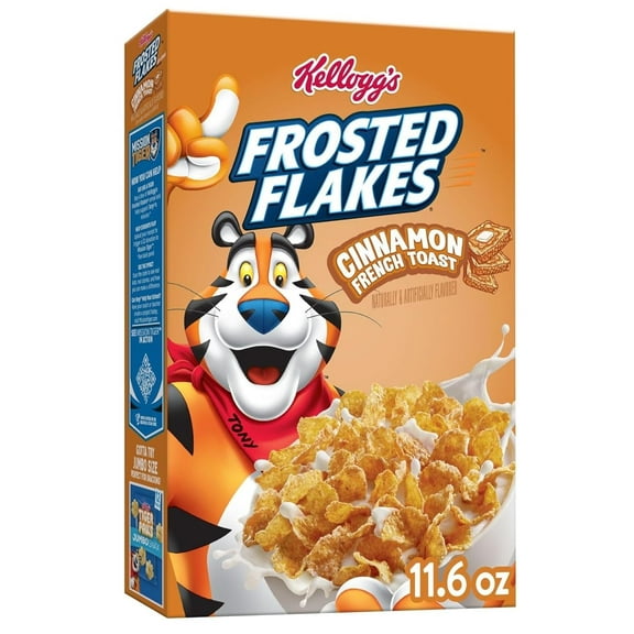 Kellogg's Frosted Flakes Cinnamon French Toast Breakfast Cereal, 11.6 oz Box