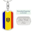 thumbnail image 2 of Moldova Republic Of Flag Keychain Dog Tag Stainless Steel or 18k Gold, 2 of 8