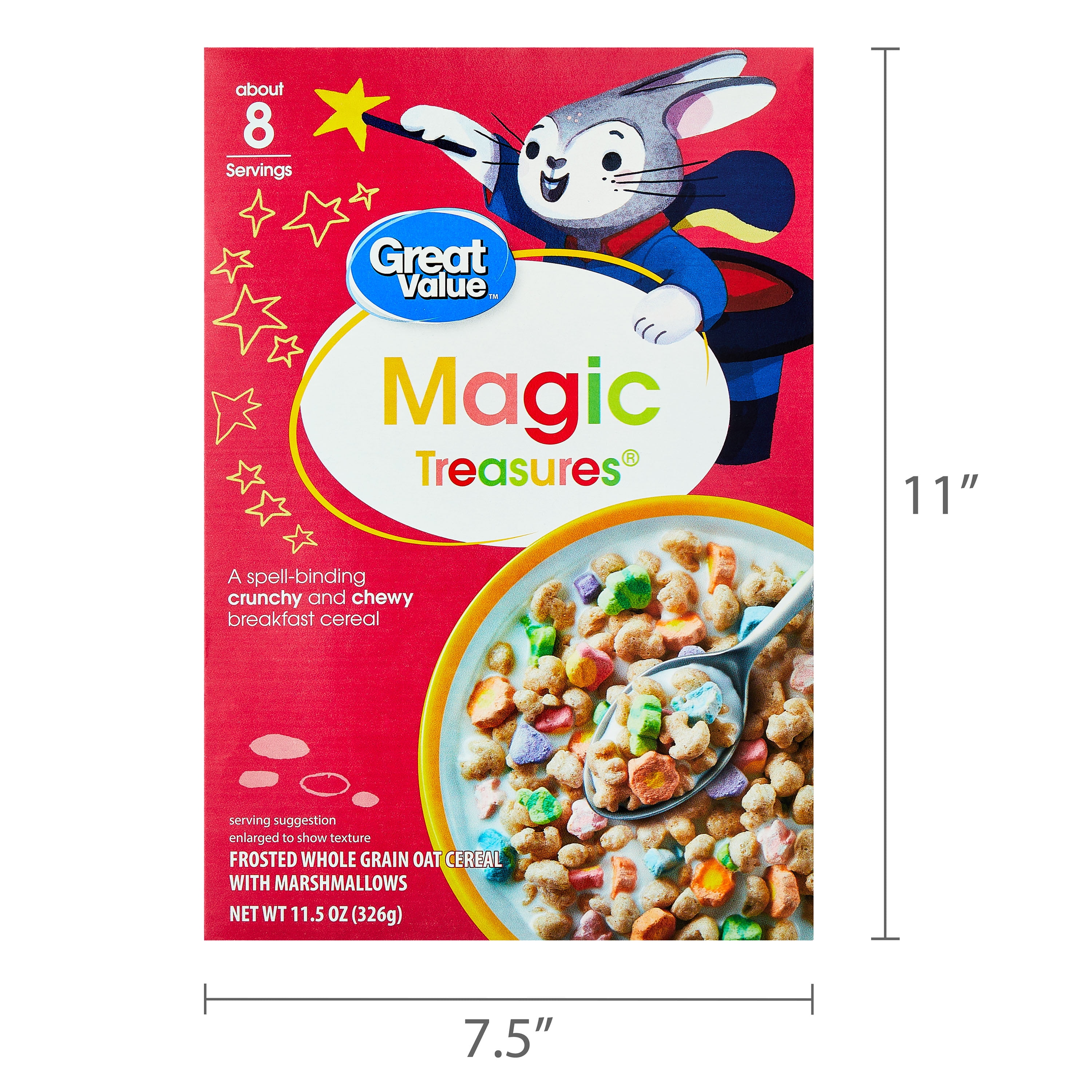 Great Value Magic Treasures Whole Grain Oat with Marshmallow Breakfast Cereal, 11.5 oz
