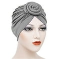 thumbnail image 5 of ziyahi Lot de 1 Disque Concentrique Turban Africain Pré-Noué Léger Mode Couvre-Chefs pour Femmes Gris, 5 of 5
