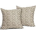 thumbnail image 2 of Brown Cream Pillow Covers 16x16 Set of 2 Boho Design Polka Dot Throw Pillows Modern Brush Strokes Print Decorative Outdoor Pillowcase Square Cushion Cover Linen Case for Home Sofa Couch Bed, 2 of 6