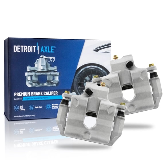 Detroit Axle - 2pc Rear Brake Calipers for 2008-2014 Cadillac CTS [Brake Code JE5] Disc Brake Calipers w/Brackets 2009 2010 2011 2012 2013 Replacement Assembly