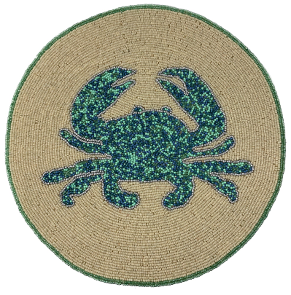Coastal Living Seascapes Round Beaded Placemat Charger Table