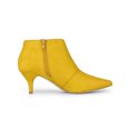 thumbnail image 3 of BLISSFUL STEP Women's Ankle Boots Solid Color Pointed Toe Kitten Heel Yellow 6, 3 of 7