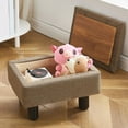 thumbnail image 3 of Tcbosik Cozy Brown Rectangular Storage Ottoman - Versatile Footrest, Seat, and Step Stool with Soft Linen Fabric - Fits Perfectly Under Desks and Tables, 3 of 7