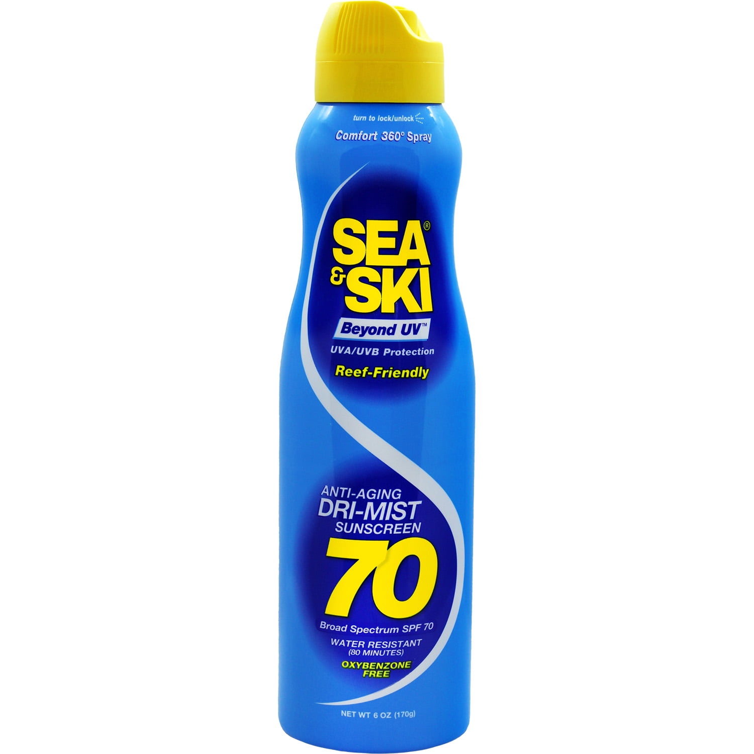 Sea&Ski Beyond UV Hydrating Sunscreen Spray, Broad Spectrum SPF 70, Citrus Scent, 6 oz