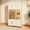 Cream White + Luxury + Modern + Polypropylene + Polypropylene, variant on Portable Wardrobe Closet with Magnetic Doors, 4 Cubes & Hanging Rod, 10 Hangers, Cream White Plastic Storage Cabinet for Bedroom