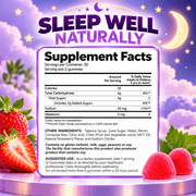 LIVS Sleep Gummies - 5mg Melatonin Gummy Supplement for Adults - Easy & Deep Sleep - Strawberry Flavor Vegan Gummies - 60 Count with 30 Servings