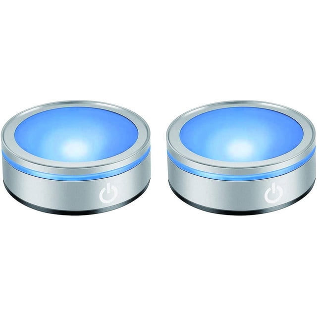 Soporte de luz LED multicolor para pantalla de cristal 3D, control táctil, eficiencia energética A+ (paquete de 2, base plana)