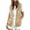 Khaki, variant on Women's Sleeveless Hooded Vest Casual Sweatshirt with Pockets Loose Fit Jacket Casual Lightweight Activewear