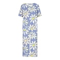 thumbnail image 3 of Offres de Vacances Iumwxz Pyjamas Doux Tendance Ensembles Assortis Tenues de Voyage pour Femmes Imprimé Floral Col Rond Manches Courtes Taille Élastique Pantalons Raccourcis Ensembles 2 Pcs pour Femmes Rue, 3 of 4