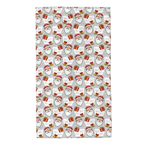 Balery Christmas Santa Claus Toalla de Microfibra Premium con Estampado – 27.5x16 pulgadas, Alta Absorción, Suave y Aterciopelada, Secado Rápido