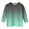 thumbnail image 4 of Splozh Camisoles pour Filles Fille Décontracté Col Rond Manches Trois Quarts T-Shirt Régulier Basique Haut à Manches 3/4 Vert Menthe, 6-7 Ans, 4 of 5