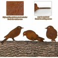 thumbnail image 5 of Adorno decorativo para jardín con efecto óxido, 4 pájaros de metal con tornillos, silueta de pájaro para decoración de jardín, adorno de metal para jardín con pátina de efecto óxido, adorno, 5 of 5