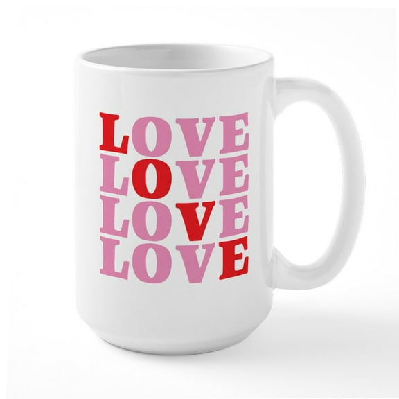 CafePress - LOVE Large Mug - 15 oz Ceramic Large White Novelty Mug