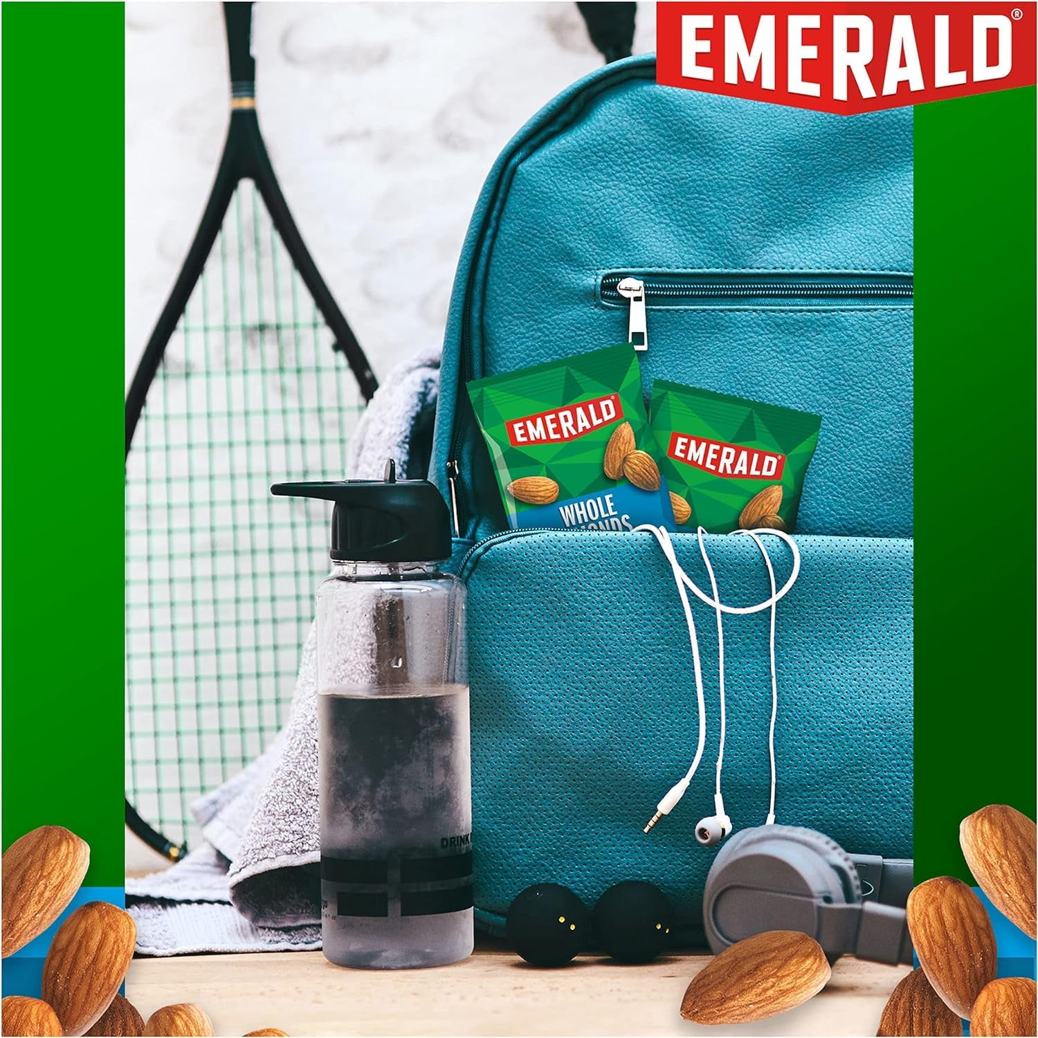 Emerald Nuts Whole Almonds, 100-Calorie Individual Packs 7CT, 4.34 oz (Pack of 2)