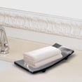 thumbnail image 3 of Bandeja decorativa de resina Bandeja de baño Cosméticos Jabonera Tamaño 22.5x10.3x2.6cm para arreglos de artículos de tocador Organizador de encimera , negro Soledad tocador de baño, 3 of 10