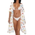 thumbnail image 3 of HELLHERO High Quality Fabrics Long Kimono Swimsuit Cover Up for Summer Lightweight Free Size Bathing Suit Cover Up Sea Shell Case, 3 of 6