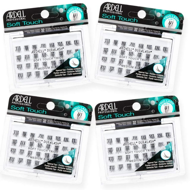Pestañas postizas Ardell Soft Touch Trios individuales negras x4
