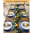 thumbnail image 4 of 13 Inch Round Placemats Set of 4, Navy Blue Ocean Waves Non Slip Heat Insulation PP Table Mats, Summer Beach Coastal Abstract Washable Place Mats for Kitchen Dining Party Table Decor, 4 of 7