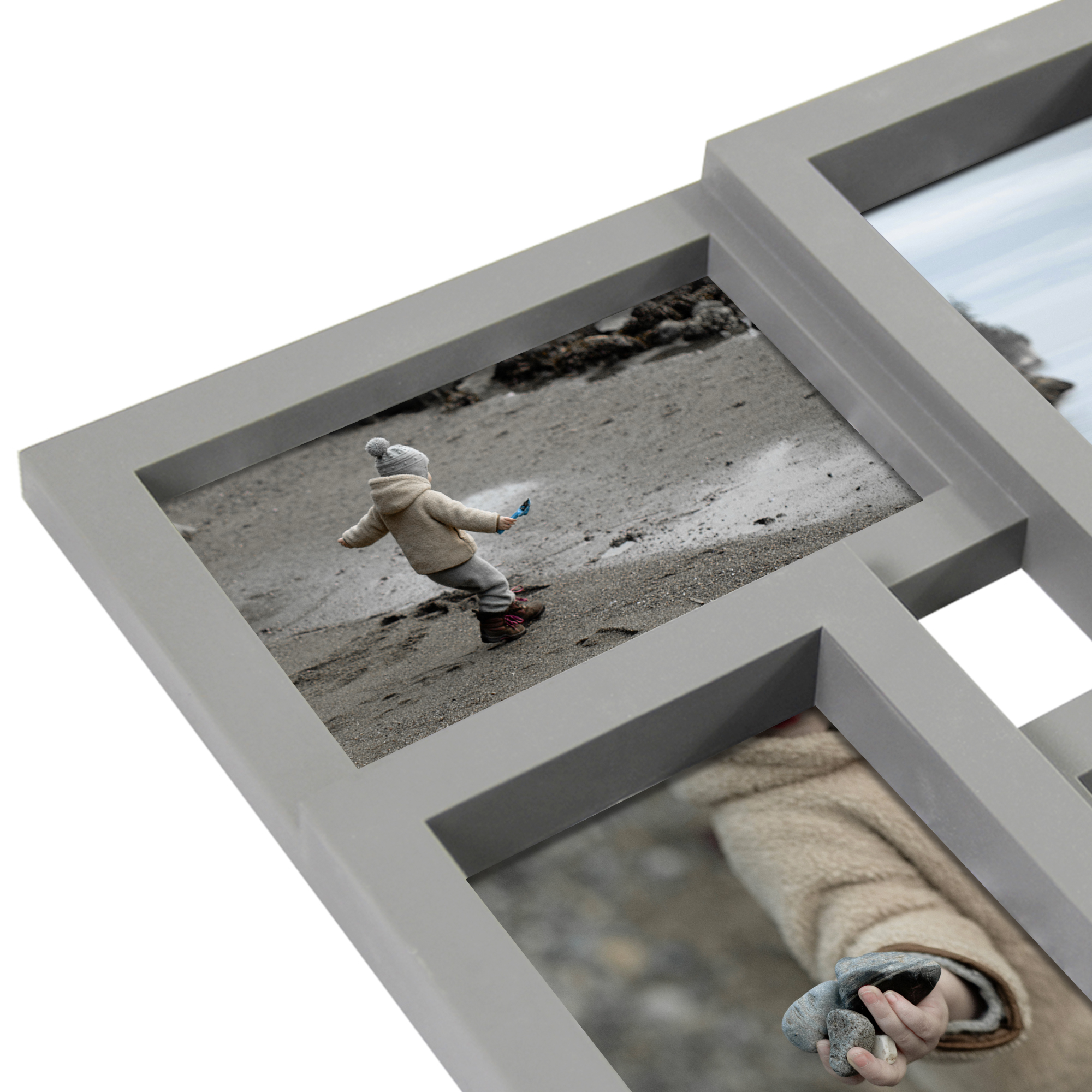 Hello Laura 24 Opening Gray Multiple Photo Frames Collage 4 x 6 Pictures Set of 2