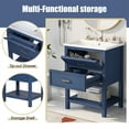 thumbnail image 4 of 24'' Bathroom Vanity with Sink, Modern Bathroom Sink Cabinet with Flip Drawer, U-shaped Drawer and Shelf, Single Sink Bathroom Vanity, Easy to Assemble, Blue, 4 of 18