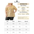 thumbnail image 6 of Unique Bargains Women's Plus Size Sequin Top Sparkly One Shoulder Party Tops 2X Gold, 6 of 6