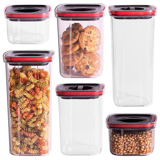 Recipientes herméticos para almacenar cereales, recipientes para alimentos con tapa, recipientes para almacenar alimentos de cocina que pueden mantener el color transparente, color transparente