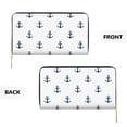 thumbnail image 3 of Leather Thin Slim Wallets for Women Men - navyblue anchor white cute Clutch Card Wallet for Women Men with Zipper, 3 of 7