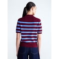 thumbnail image 4 of Free Assembly Women's and Women's Plus Polo Sweater with Short Sleeves, Lightweight, Sizes XS-4X, 4 of 6