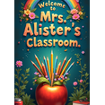 thumbnail image 4 of Colorful Rainbow Themed Banner with Floral Decorations Mrs Alisters Classroom Sign Backdrop Party Supplies for School Events Classroom Decorations Photography Props for Teacher Parties, 4 of 8