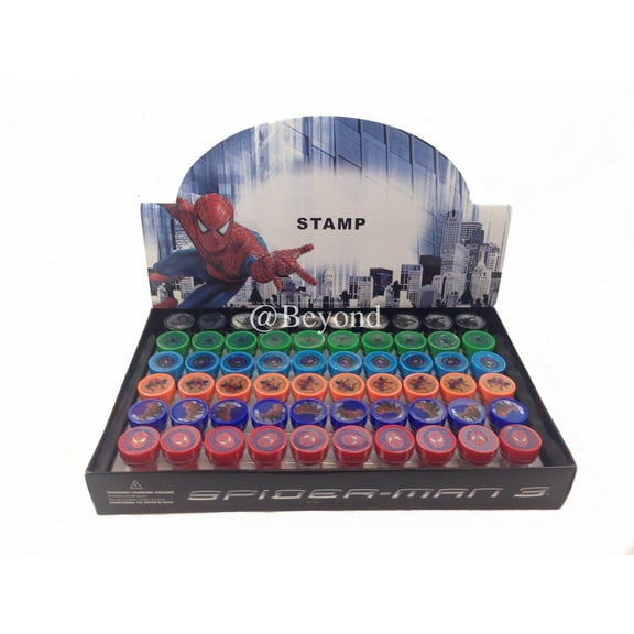 60 PCS Spiderman Self-inking Stamp Birthday Party Favors Stampers