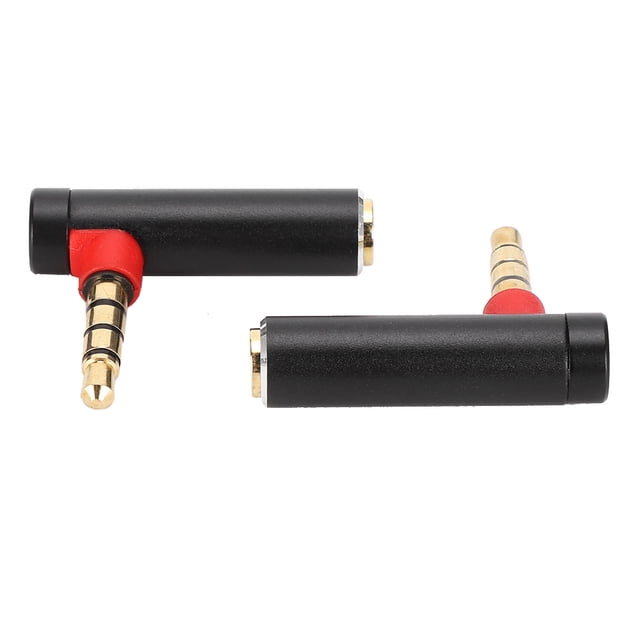 Adaptador de audio masculino un femenino de 3.5 mm, enchufe del cable de auriculares estéreo de ángulo recto, para teléfonos móviles, tabletas,