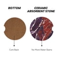 thumbnail image 3 of Round Ceramic Car Coasters 2 Pack Absorptive Clean Cork Bottom For Anti-Slip Use On Most Cars Mediumvioletred Marble_2, 3 of 8