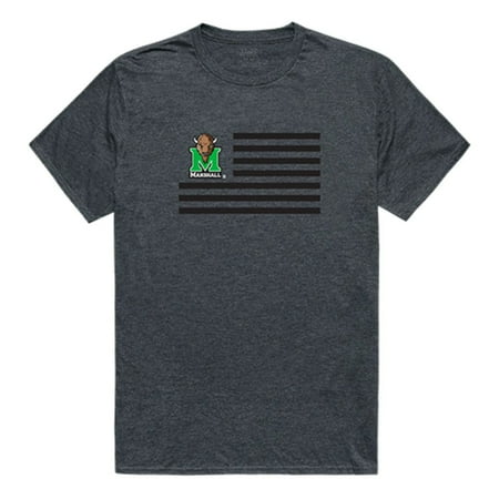 Marshall University - Marshall University Thundering Herd Flag Tee T-Shirt Heather Charcoal Medium