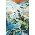 thumbnail image 3 of Funfash Plus Size Women Empire Waist White Blue Floral Swing Cocktail Dress - XL, 3 of 4