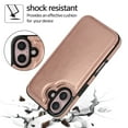 thumbnail image 3 of Wallet Case for iPhone 16 with Card Holder, Back Folio Flip Premium PU Leather Kickstand Card Slots Case, Double Strong Magnetic Clasp Durable Shockproof Phone Case for iPhone 16,Rosegold, 3 of 11