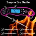 thumbnail image 3 of TwinTech Instant Read Meat Thermometer 1-2 Sec Water Resistant, Backlit, Magnetic, Foldable Probe for Kitchen, Grill, Candy, Liquids (Dream House Pink), 3 of 8