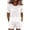 White, variant on Tanghaowl Short Sets for Women, Casual Short Sleeve Round Neck Top And Shorts Pure Color Blend Two Piece Outfit for Everyday Leisure Women Brown XL
