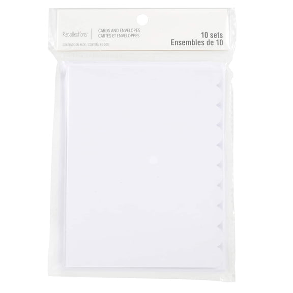 Recollections 4.25" x 5.5" White Scalloped Cards & Envelopes, 12 Packs: 10 ct. (120 total)