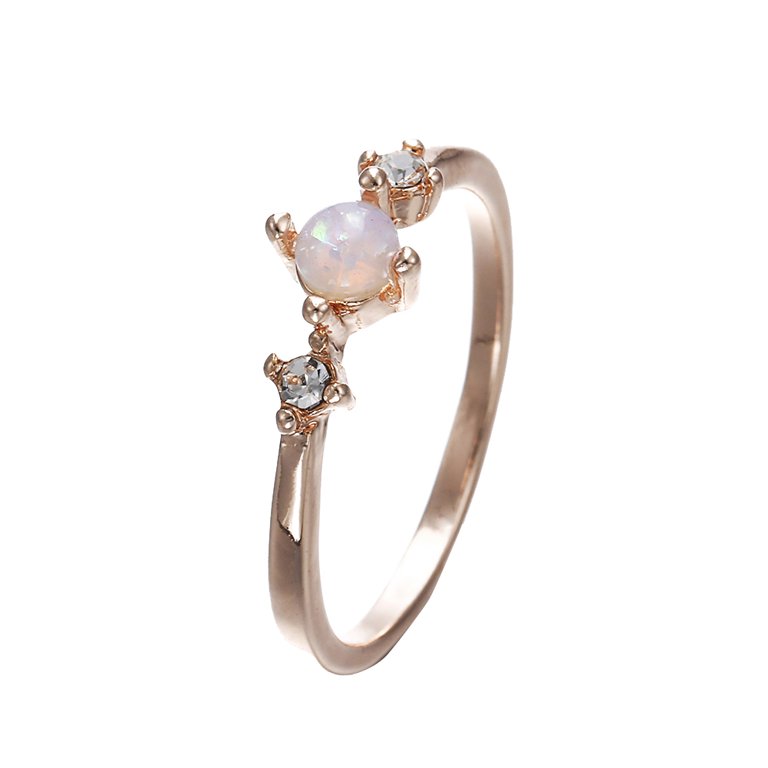 HEVIRGO Girls Shining Artificial Opal Stone Finger Ring Wedding EngageBoyst  Jewelry Gift Artificial Opal Alloy Brown