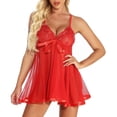 thumbnail image 2 of Zuwimk Lingerie For Women Plus Size, Nightgown for Women Slip Dress Nighty Lingerie Sleepwear Nightwear Women's Lace Pajamas Sexy Seductive Suspender Nightdress Sexy Valentines Xmas Lingerie Dresses, 2 of 8