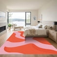 thumbnail image 3 of ODIKA 6'x9' Machine Washable Non-Slip Area Rug, Enchanting Abstract Waves with Fluid Color Transitions High Traffic Rug with Pad, Orange, 921568, 3 of 8
