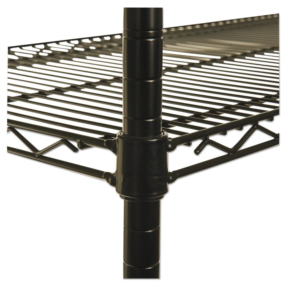 Alera Complete Wire Shelving Unit with Casters, Four-Shelf, 48" x 18" x 72", Black