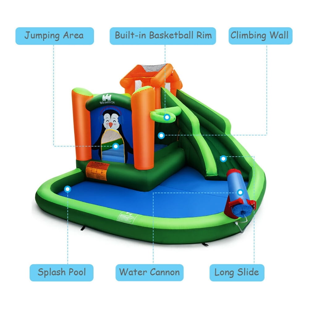 Aimee Lii Inflatable Slide Bouncer and Water Park Bounce House Without Blower, Playhouse for Kids Outdoor