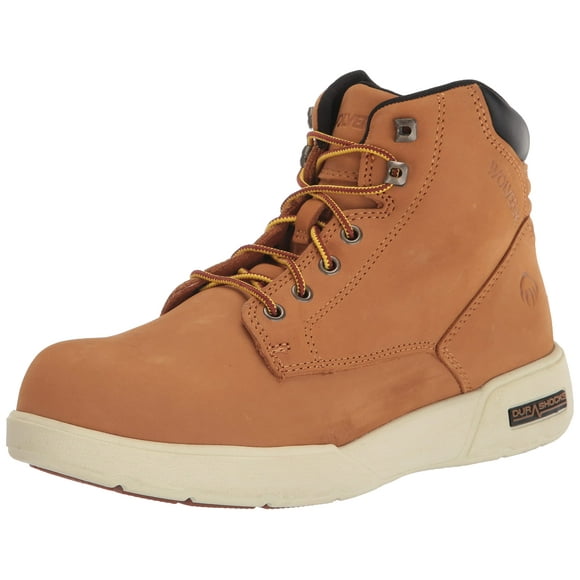 Wolverine Men's Kickstart DuraShocks 6 Inch Composite Toe Construction Boot, Wheat, 9.5