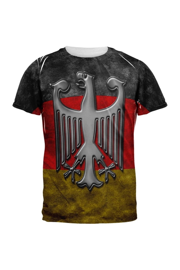 German Flag Eagle Crest All Over Mens T Shirt Multi 2XL