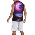 thumbnail image 2 of Honeii Purple Moon Tree Night Sky print basktball shirt for men and women, Unisex basketball jersey for Theme party-Large, 2 of 6