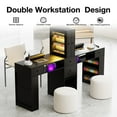 thumbnail image 3 of Advwin Double Manicure Table with Dust Collector, LED Light & Wrist Rest, Two Person Nail Desk for Nail Tech, Nail Salon Table for Professional Beauty Salon Workstation, Black, 3 of 10